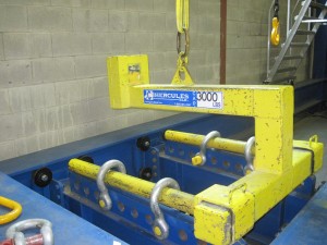 Proof test of a round fork balanced lifter.