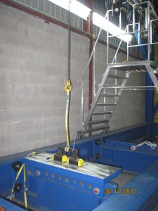 Testing of custom configured lifting magnets.